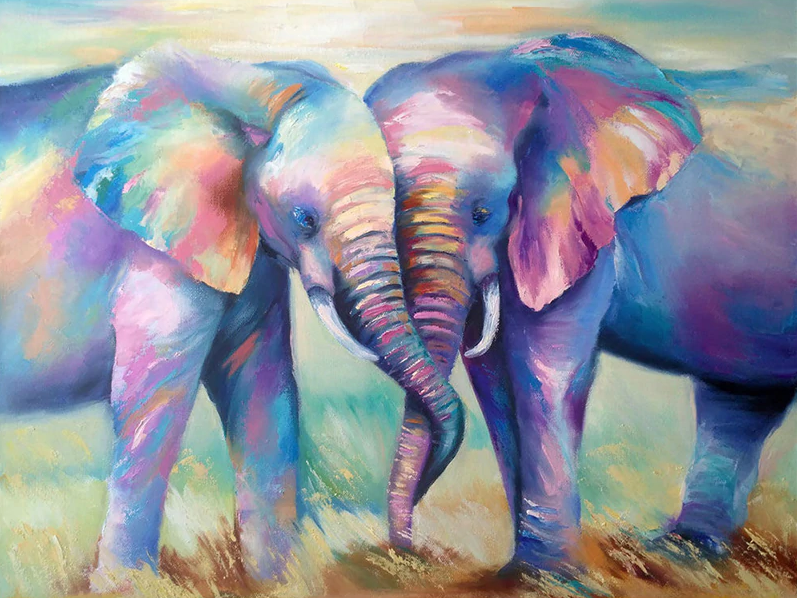 Pair Of Colorful Elephant Kit