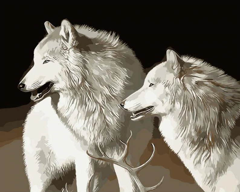 Pair Of White Wolves Kit
