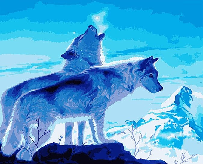 Pair Of Wolf Painting Kit