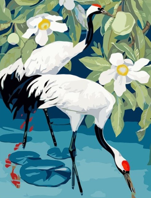 Cranes In Water painting