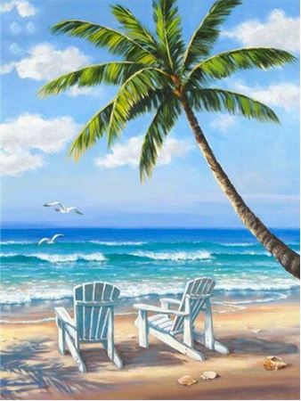 Palm Tree Island - Paint by Numbers Kit