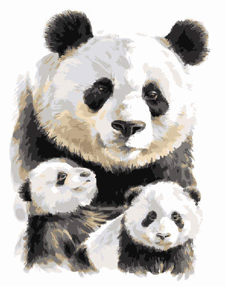 Panda Family Painting by numbers