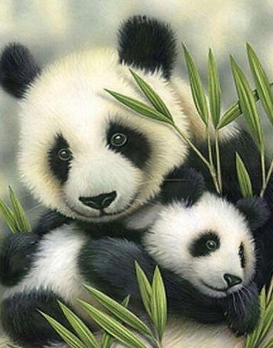 Two Pandas painting 