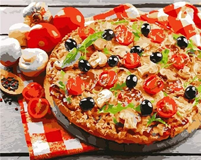 Pizza Paint by numbers kit