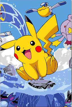 Happy Pikachu Painting - Paint by Numbers