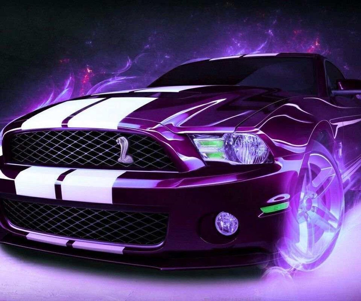 Purple Ford Mustang paint by number kit