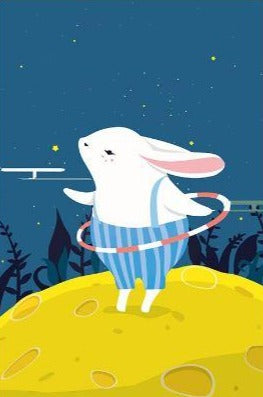 Cute Rabbit Hula Hoop - Paint by Numbers