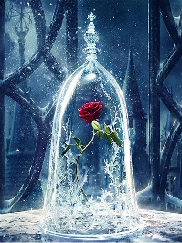 Red Rose In Glass