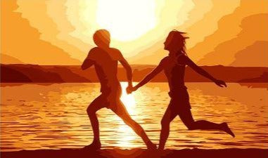Sun Set Run on The Beach - Painting Kit