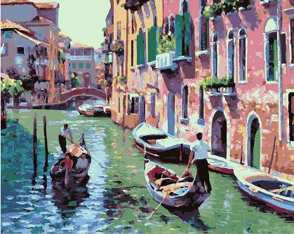 Rural Small Bridge Water Family - Paint by Numbers