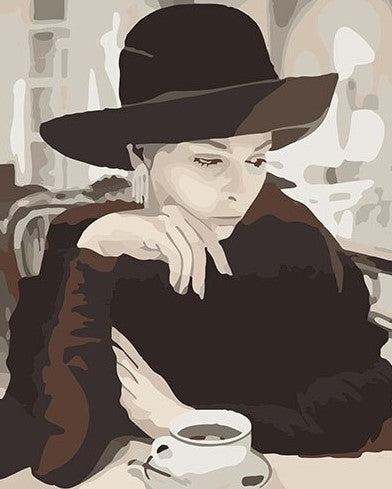 Lady With Hat painting