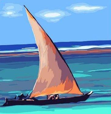 Beautiful Sailboat - Paint by Numbers