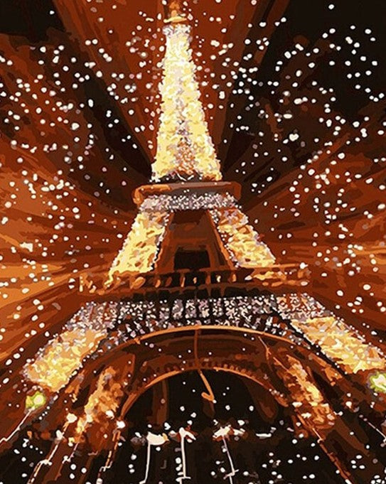 Eiffel tower With Lights painting