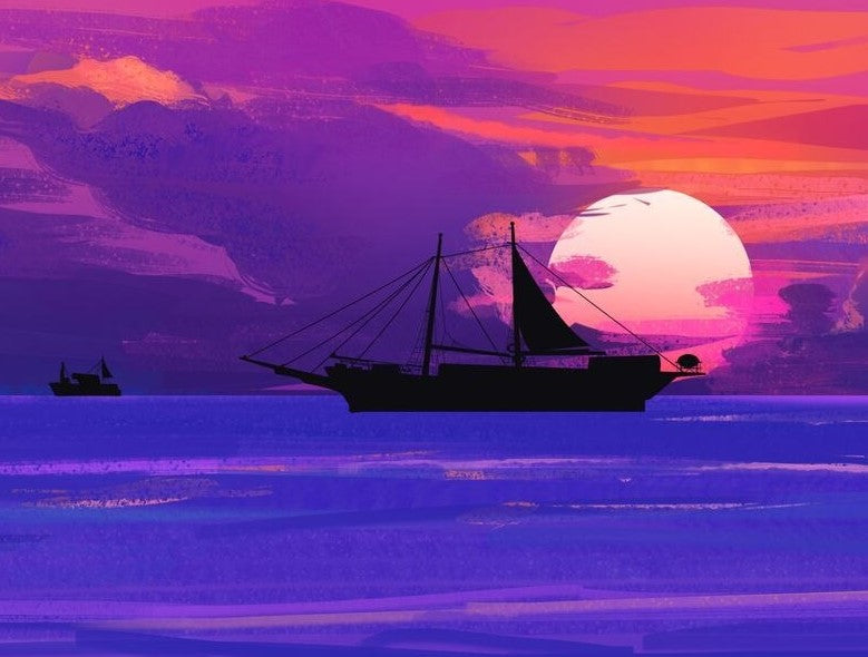 Ship And Sunset Painting Kit