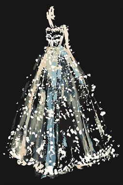 Silver Glitter Lady Dress - Painting Kit