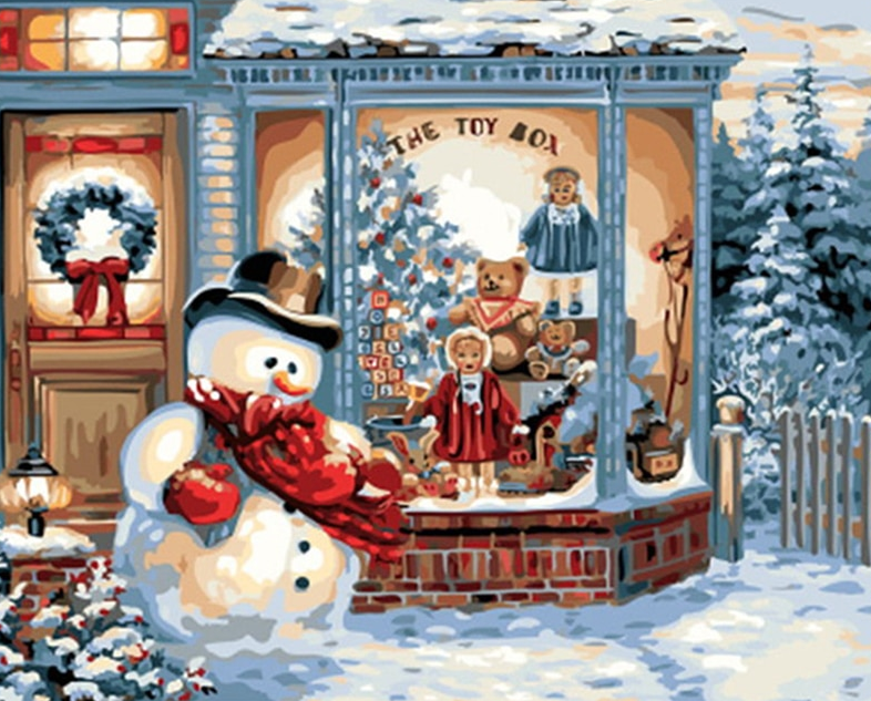 Snowman Painting By Numbers kit