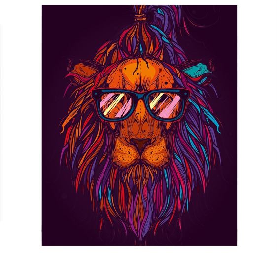 Lion With Glasses - Paint by Numbers 