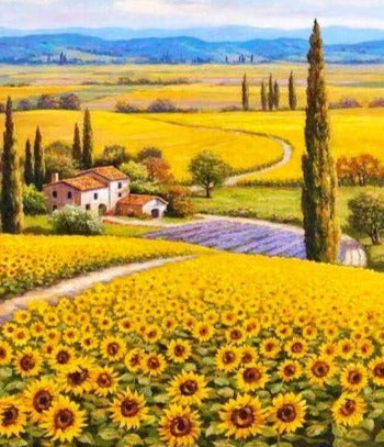Sun Flowers Scenery - Painting Kit