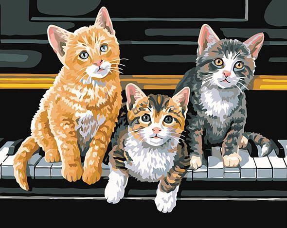 Cats On Piano DIY Painting kit