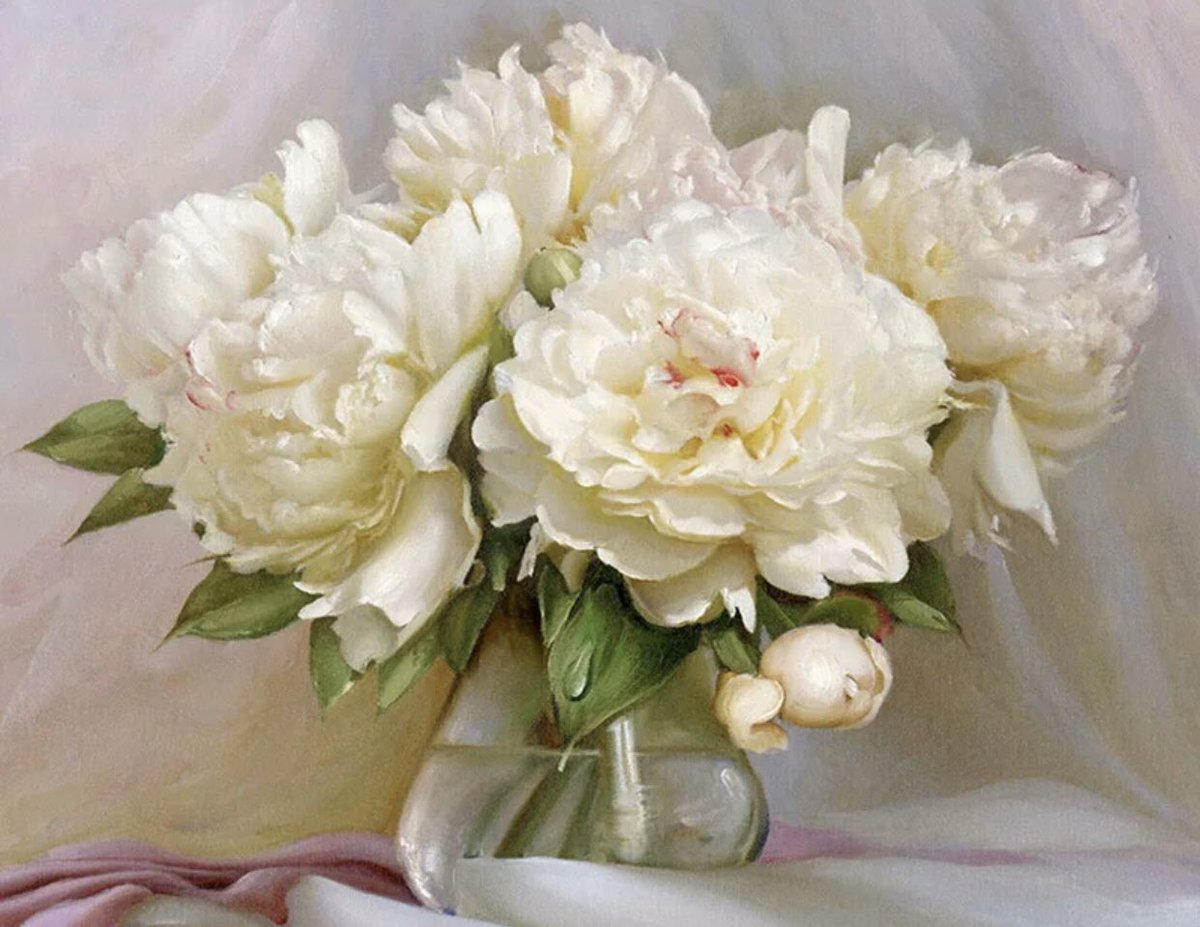 White Flowers in A Vase