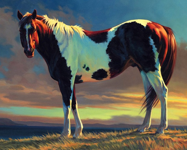 Brown And White Horse  painting