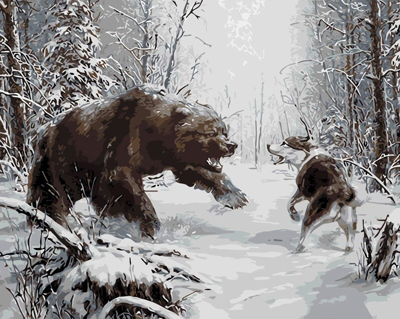 Wolf And Bear Fighting Kit