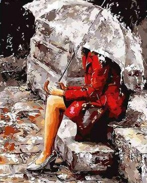 Woman With Umbrella - Paint  by Numbers Kit