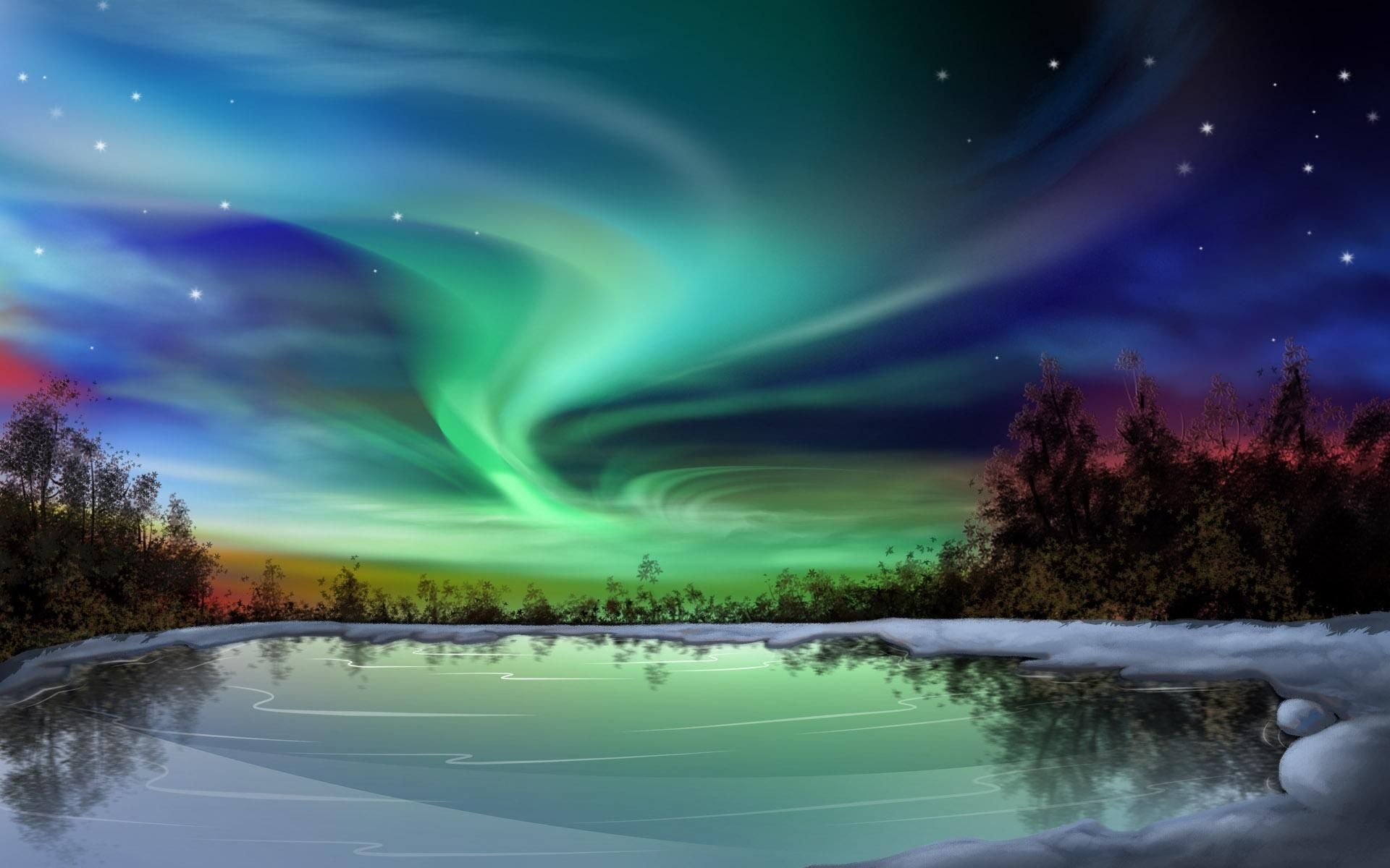 northern lights Paint by numbers kit