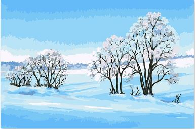 Snowing in The Forest - Paint by Numbers